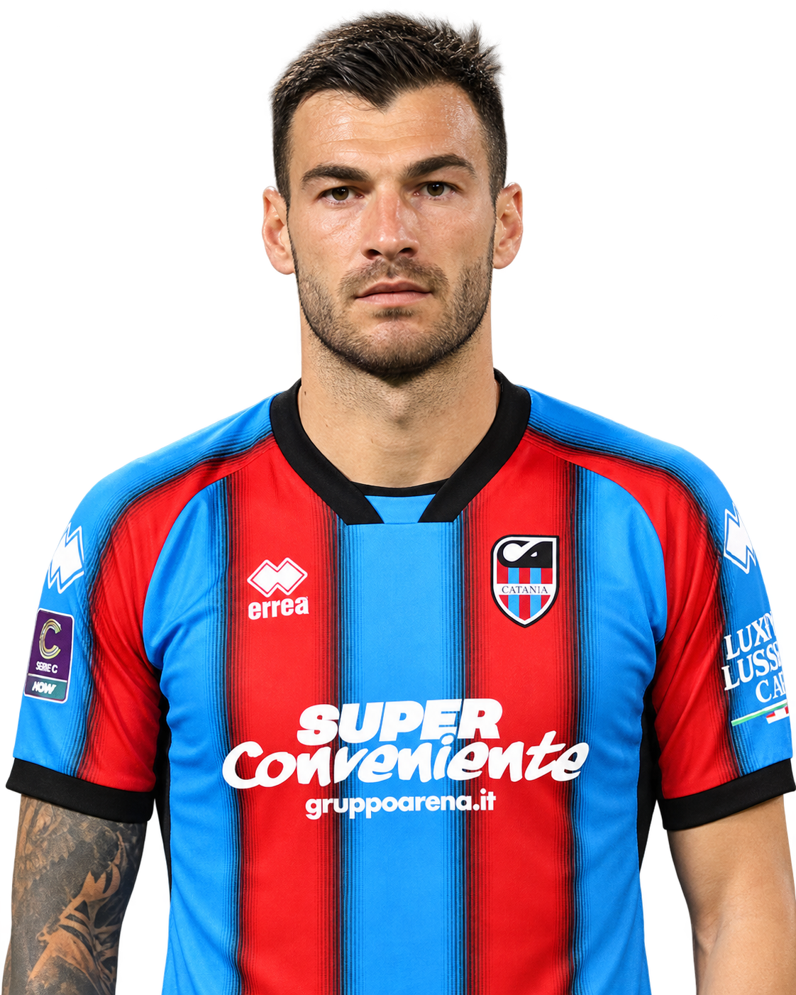 Ritratto del calciatore Mario Ierardi in maglia rossazzurra del Calcio Catania — Licenza: Creative Commons CC BY-SA 4.0 — Crediti: Archivio Storico Calcio Catania