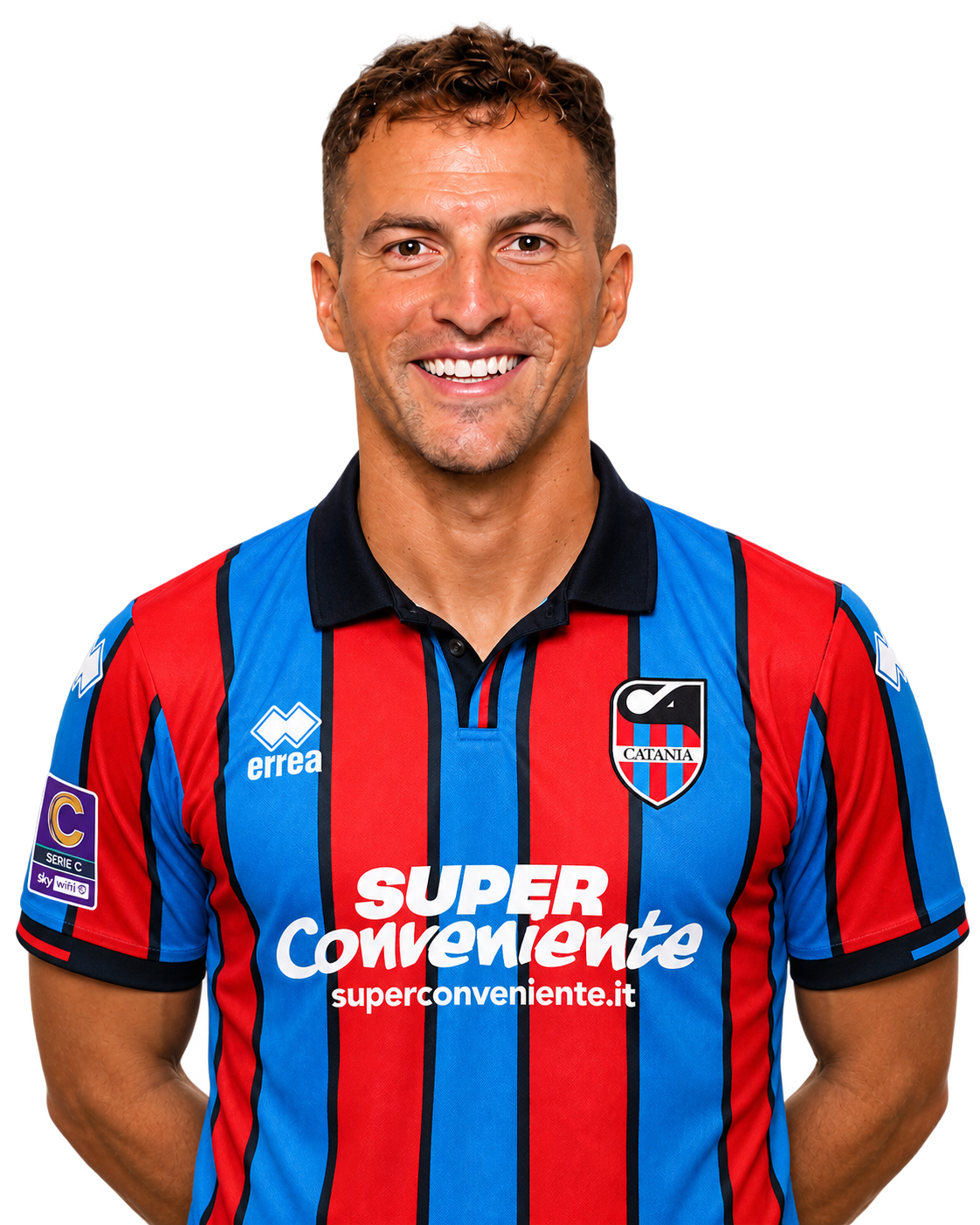 Ritratto del calciatore Edoardo Masciangelo in maglia rossazzurra del Calcio Catania — Licenza: Creative Commons CC BY-SA 4.0 — Crediti: Archivio Storico Calcio Catania