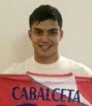 Ritratto del calciatore <b>Erick</b> Anthony Cabalceta Giacchero in maglia rossazzurra del Calcio Catania — Licenza: Creative Commons CC BY-SA 4.0 — Crediti: Archivio Storico Calcio Catania