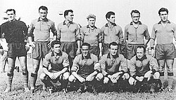 La formazione del Calcio Catania al debutto assoluto in Serie A nella stagione 1954-1955